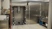 Zanchetta Container-Waschanlage, Zanchetta Container washing system.